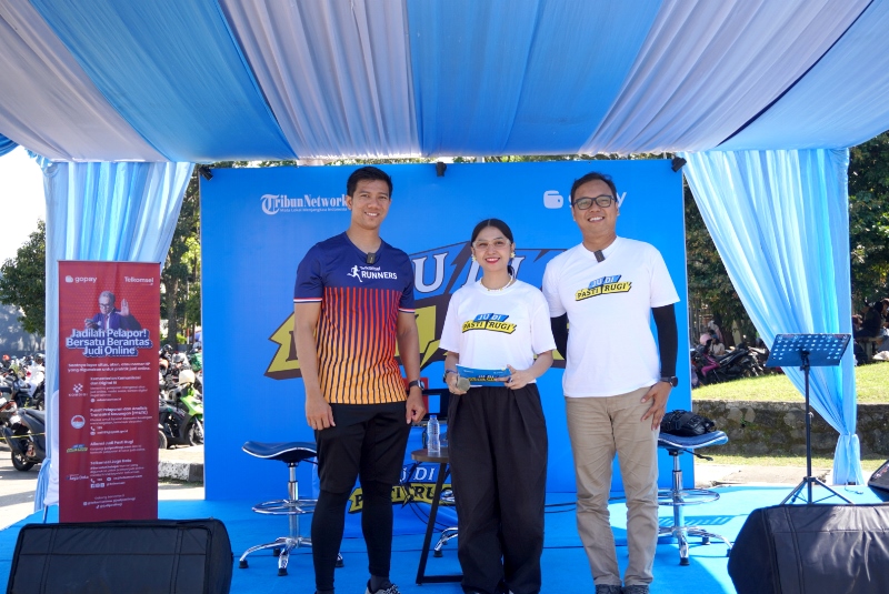 Kampanye ‘Judi Pasti Rugi’ hadir di Arcamanik Sport Center, Minggu (20/7) dengan olahraga pagi, mobil edukasi bahaya judi online, fasilitas konseling, serta edukasi. PJ/Dok