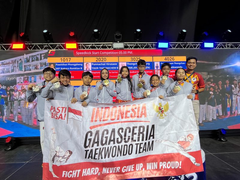 Unit Taekwondo GagasCeria boyong pulang 9 Medali dari Kejuaraan Internasional di Pattaya, Thailand. PJ/dok