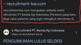 Awas website rekrutmen palsu yang mengatasnamakan PT KAI, kenali ciri-cirinya. Istimewa