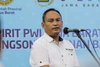 Ketua PWI Jabar Hilman Hidayat meminta anggotanya untuk selalu menjaga persatuan dan kesatuan bangsa melalui kode etik jurnalistik. PJ/ISTIMEWA