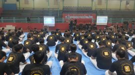 Peserta Diklat Pelatih Taekwondo Jabar saat mengikuti pendidikan dan latihan. PJ/Joel