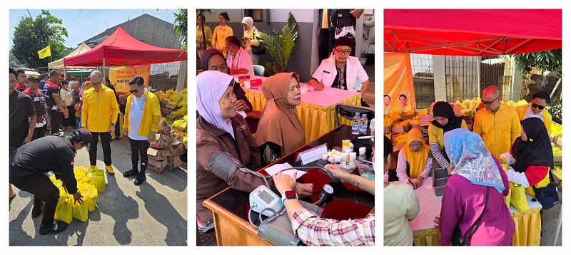 Rangkaian HUT ke 61 Partai Golkar Kota Bandung menggelar pasar murah, pengobatan gratis hingga santunan bagi yatim piatu. PJ/Dok