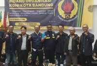 Koni Kota Bandung menggelar Workshop Bertema Penguatan Kelembagaan Organisasi Dalam Mendukung Terwujudnya Prestasi Bandung Utama pada Porprov 2026. PJ/Joel