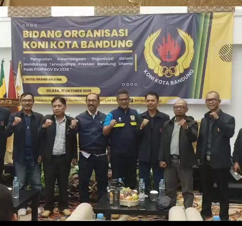 Koni Kota Bandung menggelar Workshop Bertema Penguatan Kelembagaan Organisasi Dalam Mendukung Terwujudnya Prestasi Bandung Utama pada Porprov 2026. PJ/Joel