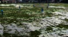 Beberapa lapangan tergenang air dan harus mengalami perubahan jadwal.