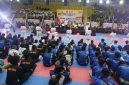 Ketua Umum Pengurus Besar (PB) Federasi Olahraga Karate-Do Indonesia (FORKI) Marsekal TNI (Purn) Hadi Tjahjanto membuka Kejurnas BKC 2025 di GOR C-Tra Arena Bandung. PJ/Joel