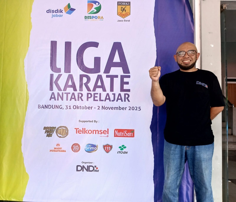 Ketua Panitia pelaksana Liga Karate Antar Pelajar Seri III 2025 Dadang Ginanjar. PJ/Joel