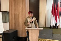 Ketua DPC PDI Perjuangan Kota Bandung, Andri Gunawan, S.AK., S.M., saat membuka pelatihan literasi media digital. PJ/Dok
