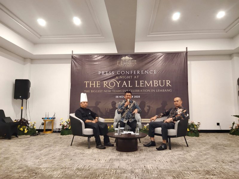 Manajemen L' eminance Golf & Resort saat menjelaskan konsep sambut Nataru 2025- 2026. PJ/Mal