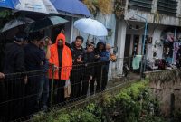 Farham saat Siskamling Siaga Bencana di Kelurahan Sukaluyu, Kamis 23 Oktober 2025.