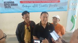 Dicky Waluya saat memberikan keterangan kepada wartawan terkait Kejurda yang digagas NPCI Jabar. PJ/Joel