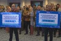 Insan BRILian Region 9 Bandung menyalurkan bantuan bencana Sumatera Rp155.000.000, disalurkan melalui posko tanggap darurat BRI. PJ/Dok