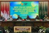 PT Pos Indonesia (Persero) dengan Mahkamah Agung RI melakukan pertemuan terkait finalisasi handbook penanganan kiriman dokumen surat tercatat serta review kerjasama tahun 2025 di Kantor Pengadilan Tinggi (PT) Yogyakarta. PJ/Dok
