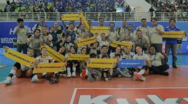 bjb Tandamata unggul 3-0 melawan Medan Falcon. PJ/Dok