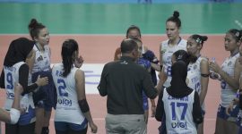 anak asuhan Risco Herlambang usai megalahkan JPE di Proliga 2026 yang berlangsung di Stadion si Jalan Harupat, Kamis malam. PJ/Dok