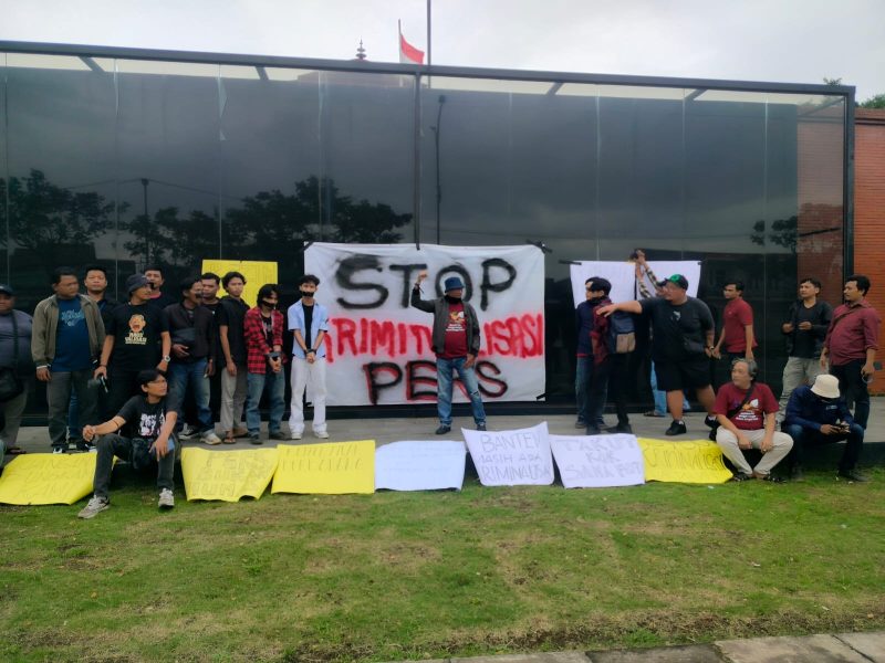 Peringatan Hari Pers Nasional (HPN) 2026, diwarnai aksi unjuk rasa oleh Aliansi Wartawan Banten. PJ/Dok