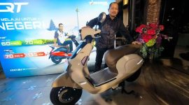 PT Indomobil Emotor Internasional (IEI) kembali meluncurkan motor listrik terbaru, QT di kota Bandung. PJ/Mal