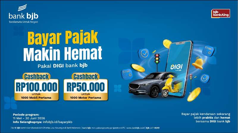 bank bjb menghadirkan promo cashback pembauaran PKB. PJ/Dok