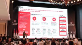 PT Len memamerkan sejumlah teknologi canggih di event Danantara's Advanced Materials Industry Dialogue. PJ/Dok