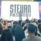 Stevan Pasaribu semarakan Nobar Argentina -Spanyol di The Plaza Millennium, Medan. PJ/Dok