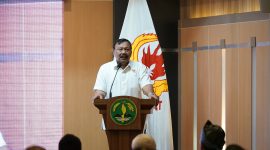 Wakil Ketua Umum I Komite Olahraga Nasional Indonesia (KONI) Pusat, Mayjen TNI (Purn) Suwarno, saat Rapat Kerja Provinsi (Rakerprov) KONI Jawa Barat 2026. PJ/Joel