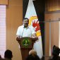 Wakil Ketua Umum I Komite Olahraga Nasional Indonesia (KONI) Pusat, Mayjen TNI (Purn) Suwarno, saat Rapat Kerja Provinsi (Rakerprov) KONI Jawa Barat 2026. PJ/Joel