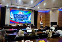 Guna mematangkan Persiapan Porprov, Porlasi Jabar menggelar Rakerprov di Gedung KONI Jabar. PJ/Joel