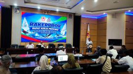 Guna mematangkan Persiapan Porprov, Porlasi Jabar menggelar Rakerprov di Gedung KONI Jabar. PJ/Joel
