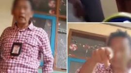 Seoang oknum wartawan mengamuk di SD 02 Sukaraja Sukabumi. Pelaku kini di tahan Polsek Sukaraja. PJ/Facebook