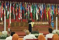 Ineu saat memberikan sambutan disela Pelantikan Pengurus IKWI Jawa Barat di Gedung Merdeka Bandung, Jumat (2/10). PJ/Mal