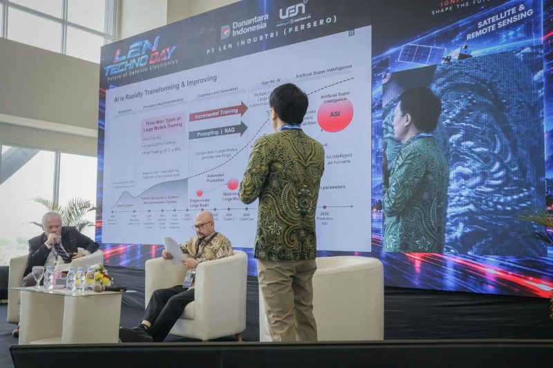 Len Techno Day 2026 membahas empat pilar teknologi strategis, yaitu Semiconductor, Artificial Intelligence, Radar Technology, serta Satellite & Remote Sensing. PJ/Dok