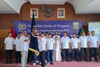 Prosesi pelantingan Pengurus Persatuan Wartawan Indonesia (PWI) Kabupaten Sukabumi masa bakti 2026–2029 di Aula Pendopo Kabupaten Sukabumi, Selasa 27 Oktober 2026. PJ/Dok
